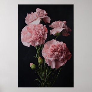 Roze Anjers Bloem Art Print Poster