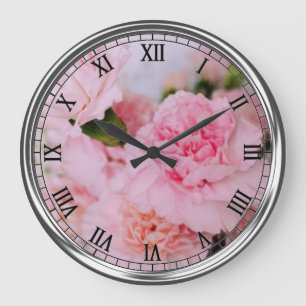 roze anjers bloemen fotografie grote klok