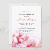 Roze anjers bruids douche uitnodiging (Voorkant)