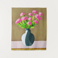 Roze anjers in een vaas Moderne kunst