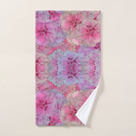 Roze anjers in stijl bad handdoek (Handdoek)