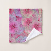 Roze anjers in stijl bad handdoek (Wasdoekje)