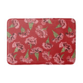  Roze Anjers op Rood Patterned Badmat (Voorkant)