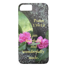 Roze anjers Psalm-telefoondraagtas