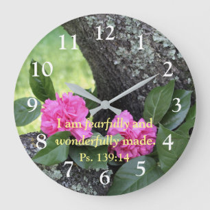 Roze anjers Psalm Wall klok