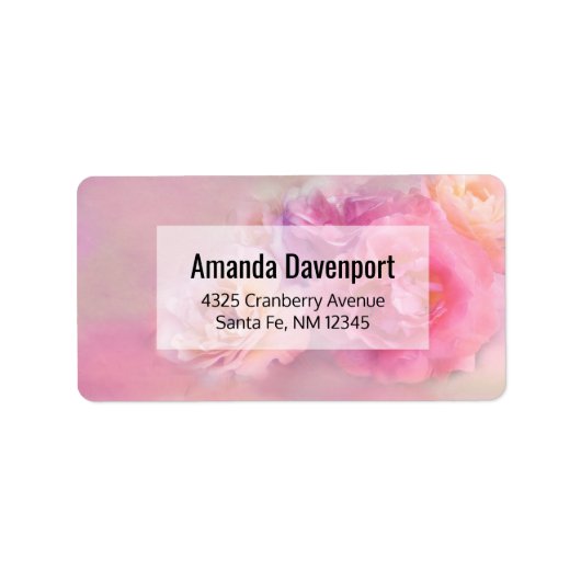  roze anjers stijlvolle foto etiket (Voorkant)