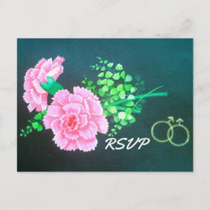 Roze anjers voor homoseksueel huwelijk Persoonlijk Uitnodiging Briefkaart