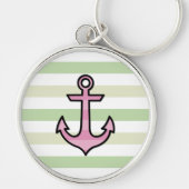 Roze anker, bootanker, scheepsanker, strips sleutelhanger (Voorkant)