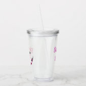 Roze Anker Meisjesreis Monogram met Datum Acryl Drinkbeker (Links)