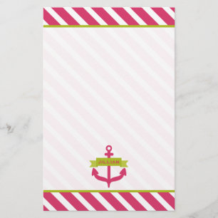 Roze anker & Stripes - Speciaal papier