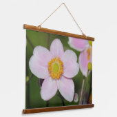 Roze annemon hangend wandkleed (Gebogen)