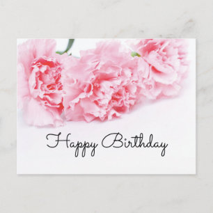 Roze annenbloem Happy Birthday Briefkaart