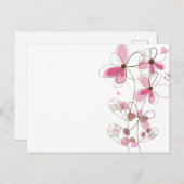 Roze ansichtkaart bloem briefkaart (Voorkant / Achterkant)