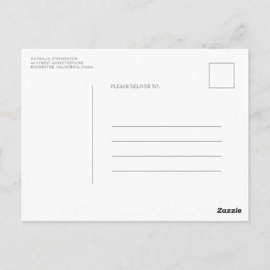 Roze Anthuriums en Pampas Gras Save the Date Briefkaart (Achterkant)