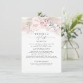 Roze Anthuriums Pampas Gras Bruiloft Informatie Informatiekaartje (Staand voorkant)