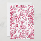 Roze Antiek Chinoiserie bruiloft Kaart (Achterkant)