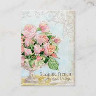 Roze Antiek  Elegant Lavish Franse Rozen Visitekaartje