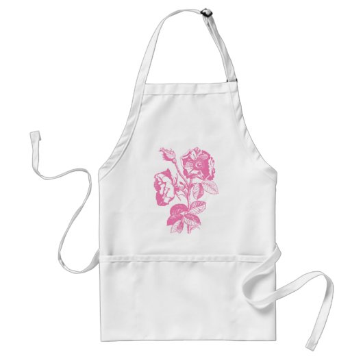 Roze Antiek Roos Standaard Schort (Voorkant)