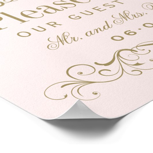 Roze Antiek Vlaams Berichten Boek Poster (Hoek)