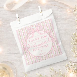 Roze Antieke Fantasie Bloemige Doop Dessert Bedankzakje