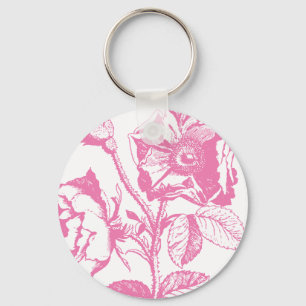 Roze Antieke Roos Sleutelhanger