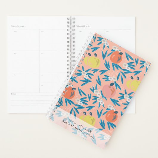 Roze Appel Bloemen Patroon Leraar Planner (Display)