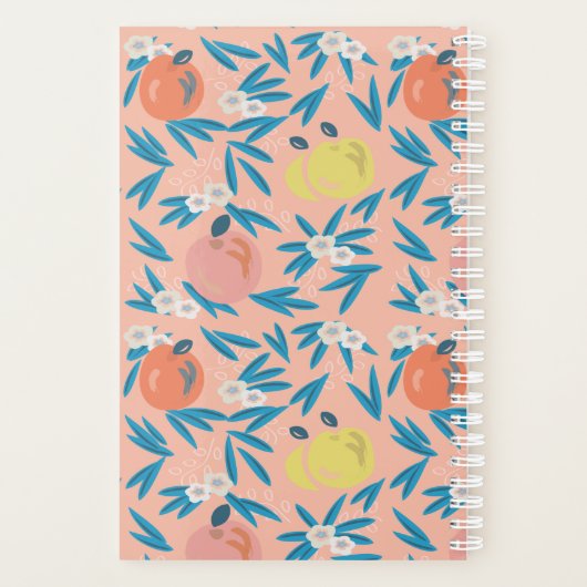 Roze Appel Bloemen Patroon Leraar Planner (Achterkant)