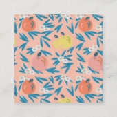 Roze Appel Bloempatroon Leraar SQ Visitekaartje (Achterkant)