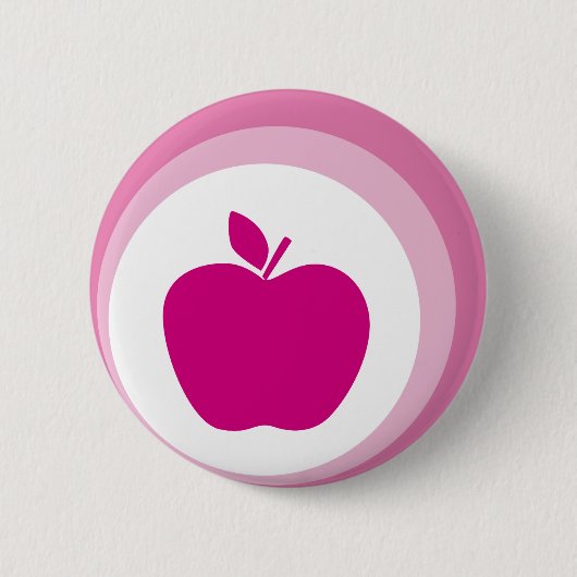 roze appel ronde button 5,7 cm (Voorkant)