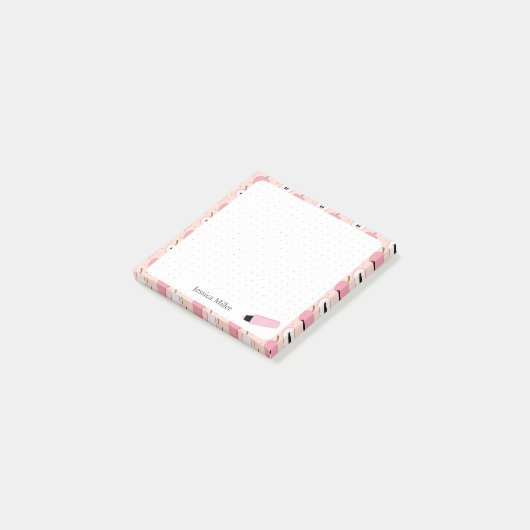 Roze appel Student girl post-it noten Post-it® Notes (Schuin)