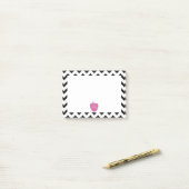 Roze Apple Black Chevron Teacher Post-it® notes (Op bureau)