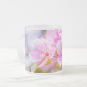 Roze Apple Blossom Matglas Koffiemok (Voorkant links)