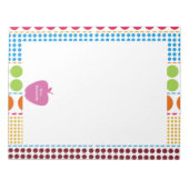 Roze Apple Boho Stippen Leraar Notitieblok (Voorkant)