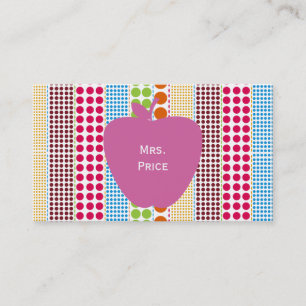 Roze Apple Boho Stippen Leraar Visitekaartje