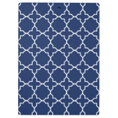 Roze Apple Navy Quatrefoil Klembord (Achterkant)