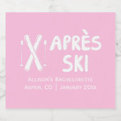 Roze Apres Ski Bachelorette Party Champagne Sparkling Wijnetiket (Enkel label)