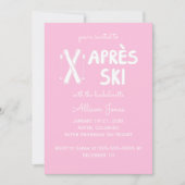 Roze Apres Ski Bachelorette Party Uitnodiging (Voorkant)