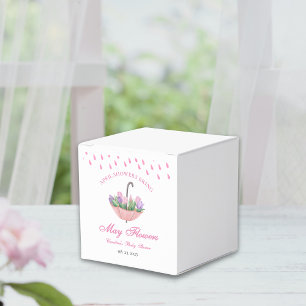 Roze April Showers brengen May Flower Baby shower Bedankdoosjes