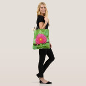 Roze Aptenia Bloem Canvas tas (Op model)