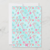 Roze & Aqua Flamingo Beach Kerstfeest Kaart (Achterkant)