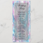 Roze Aqua Harten en Bloemen Wedding Programma (Achterkant)