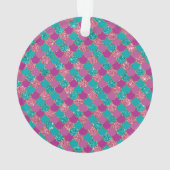 Roze Aqua Mint Zeemeermin Glitz Ornament (achterkant)