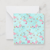 Roze & Aqua Santa Flamingo Beach Kerstcadeau Notitiekaartje (Achterkant)