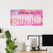 Roze Aquarel Abstracte Aangepaste Oneindige Kalend Poster (Thuiskantoor)