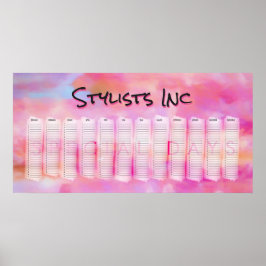 Roze Aquarel Abstracte Aangepaste Oneindige Kalend Poster