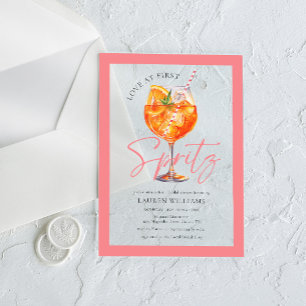 Roze Aquarel Aperol Spritz Bruiloftsfeest Acryl Uitnodigingen