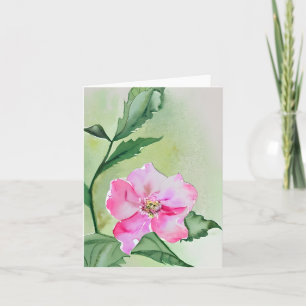 Roze aquarel bloem aanpasbaar kaart