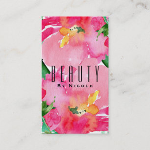 Roze Aquarel Bloem Bloemrijke Zomer Schoonheid Chi Visitekaartje