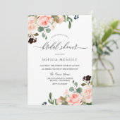Roze Aquarel Bloemachtige Trouw Bruids Bruiloft Kaart (Staand voorkant)