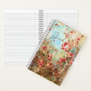 Roze aquarel bloemen journaal notitieboek